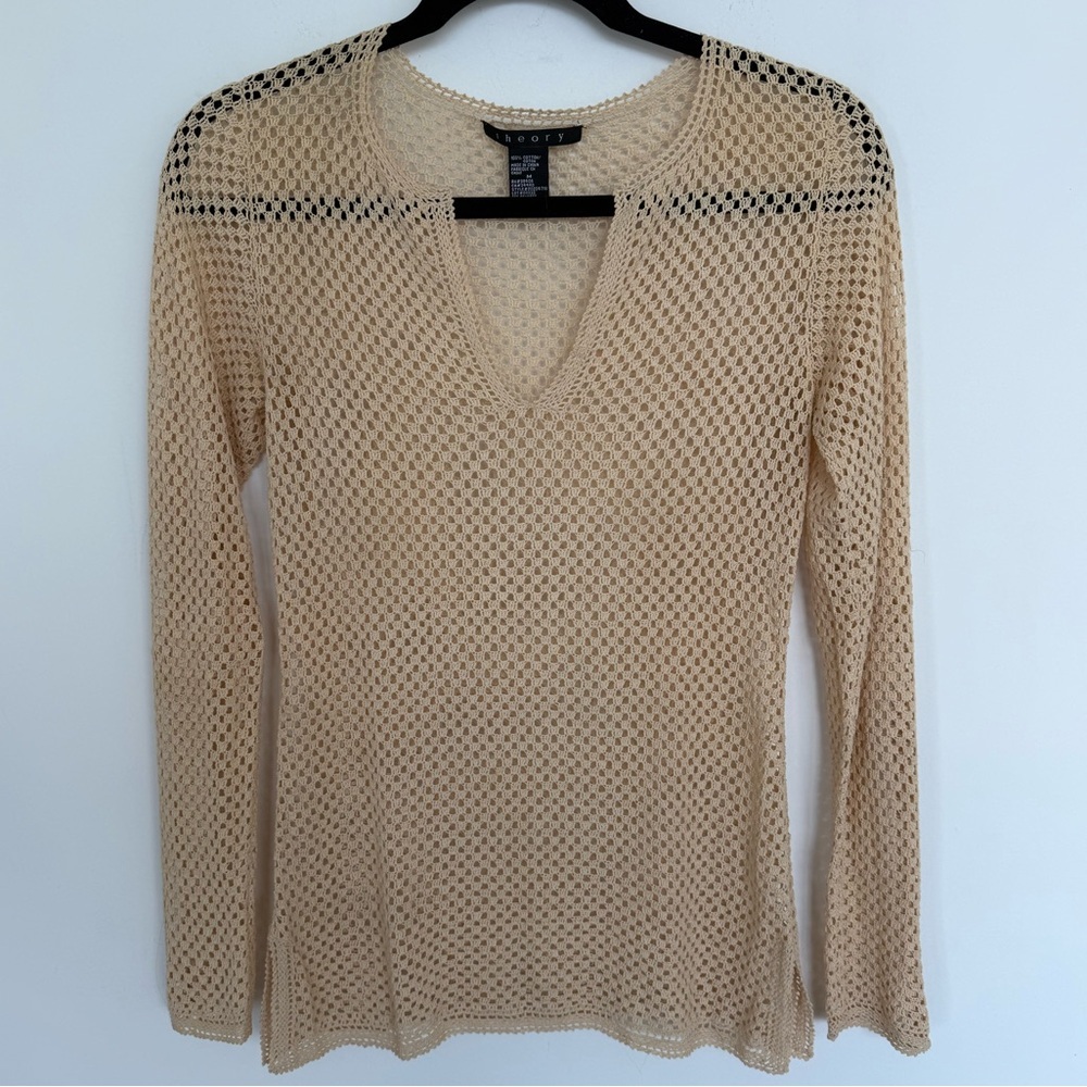 Theory Open Knit Crochet Sweater